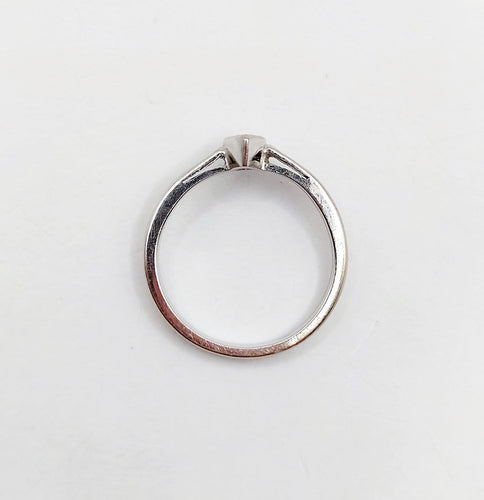 52.5 Bague solitaire en or blanc et diamant taille marquise 58 Facettes A07558