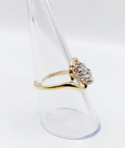 55 Bague toi et moi antique en or 18k, platine et diamants 58 Facettes A07523