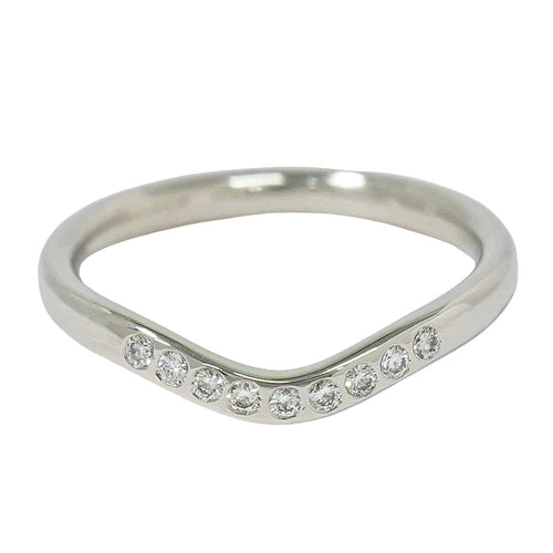 Bague 47 Tiffany & Co. Elsa Peretti - Alliance courbée en platine et diamants 58 Facettes p6tehryi1y