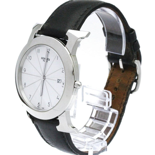 Montre Hermès Heure H - Montre quartz en acier et cuir 58 Facettes avuzwbsx9o