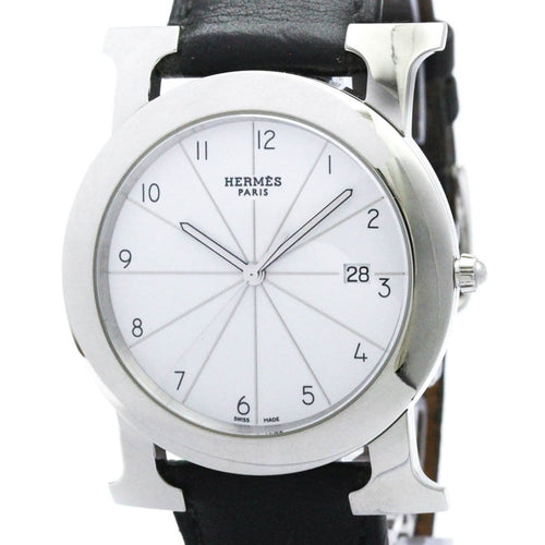 Montre Hermès Heure H - Montre quartz en acier et cuir 58 Facettes avuzwbsx9o