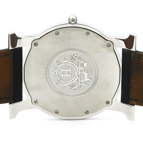 Montre Hermès Heure H - Montre quartz en acier et cuir 58 Facettes avuzwbsx9o