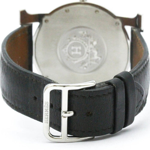 Montre Hermès Heure H - Montre quartz en acier et cuir 58 Facettes avuzwbsx9o