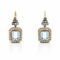 Boucles d'oreilles vintage en or, argent, aigues-marines et diamants 58 Facettes 50483