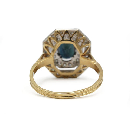 61 Art déco - Bague en or 18K, diamants et saphir 58 Facettes SA030