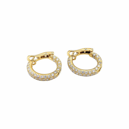 Boucles d'oreilles Boucles d'oreilles créoles en or jaune et diamants 58 Facettes 35813