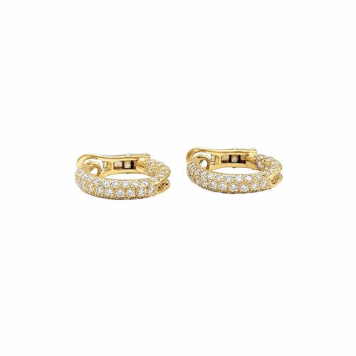 Boucles d'oreilles Boucles d'oreilles créoles en or jaune et diamants 58 Facettes 35813