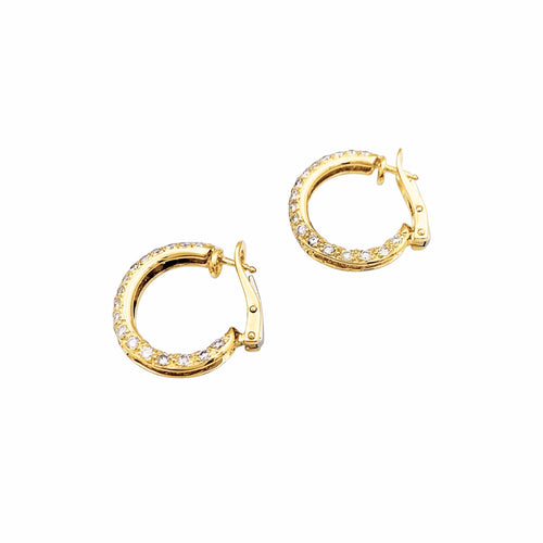 Boucles d'oreilles Boucles d'oreilles créoles en or jaune et diamants 58 Facettes 35813