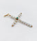 Pendentif croix vintage en or 18k, perles et émeraudes 58 Facettes A07501