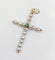Pendentif croix vintage en or 18k, perles et émeraudes 58 Facettes A07501