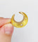 Pendentif croissant de lune antique en or 18k et perles 58 Facettes A07490