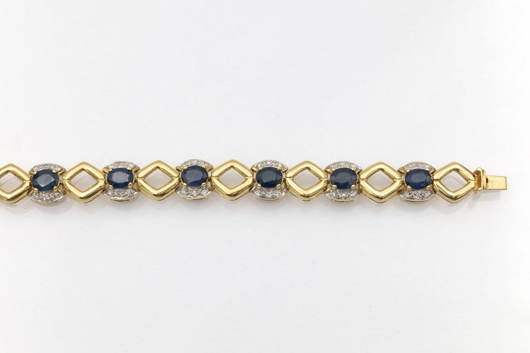 Bracelet en or 18 carats, saphirs et diamants 58 Facettes 13436