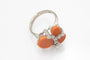 52 Bague cocktail en or blanc avec corail et diamants 58 Facettes 13415