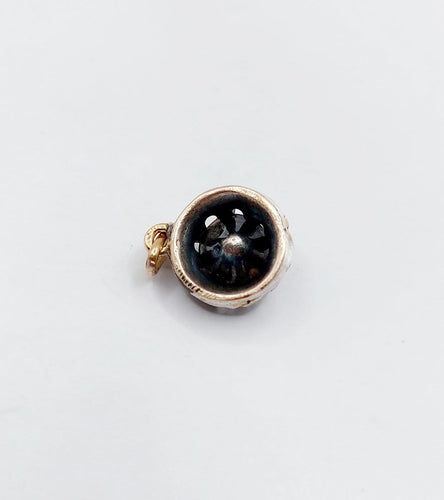 Pendentif victorien en or 18k, argent et diamant taille table 58 Facettes A07481