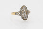 54 Art déco - Bague en or jaune, platine et diamants 58 Facettes 13443