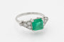 Bague 50 Bague en platine avec émeraude et diamants 58 Facettes 13449