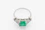 Bague 50 Bague en platine avec émeraude et diamants 58 Facettes 13449