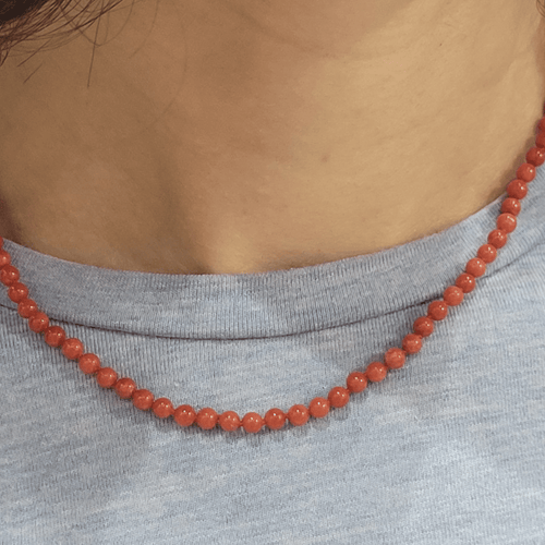 Collier en or 18K et corail 58 Facettes COV1289