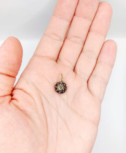 Pendentif victorien en or 18k, argent et diamant taille table 58 Facettes A07482