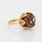 Bague 50 Bague tulipe vintage années 1960 en or jaune 18k, diamants et pierres 58 Facettes G12692