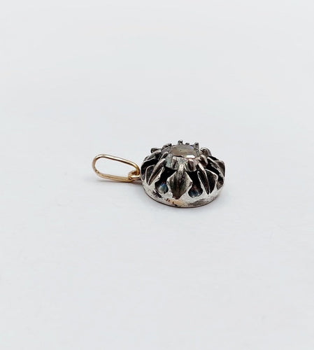 Pendentif victorien en or 18K, argent et diamant taille rose 58 Facettes A07483