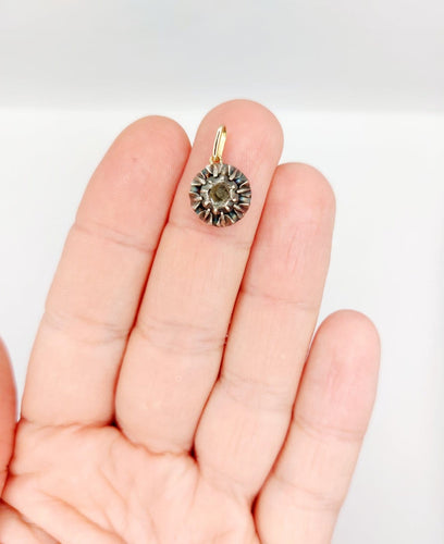 Pendentif victorien en or 18K, argent et diamant taille rose 58 Facettes A07483