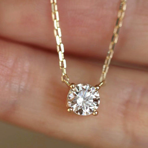 Embrace - Collier solitaire en or 18 carats et diamant 58 Facettes GPD1034YG