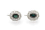 Boucles d'oreilles en or blanc, saphirs et diamants 58 Facettes 13489