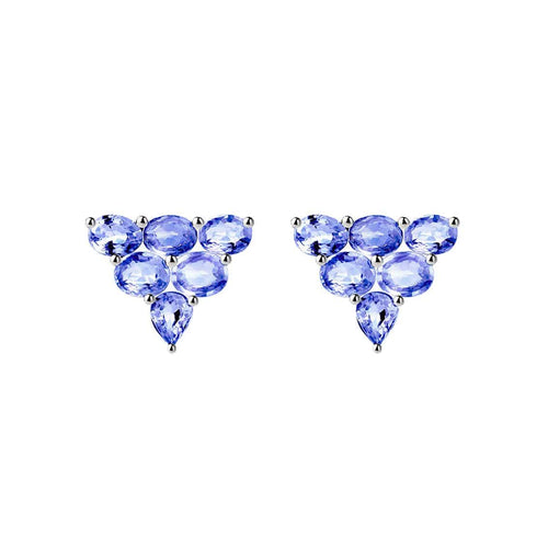 Eden - Boucles d'oreilles 4,2 ct en or blanc 18K et tanzanites 58 Facettes GER1025TZ
