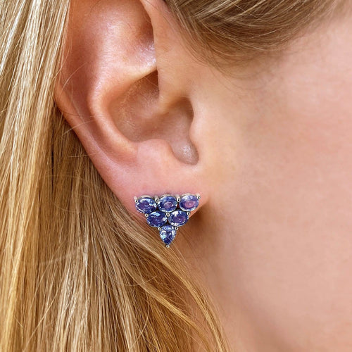 Eden - Boucles d'oreilles 4,2 ct en or blanc 18K et tanzanites 58 Facettes GER1025TZ