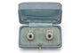Boucles d'oreilles en or blanc avec saphirs et diamants 58 Facettes 13490