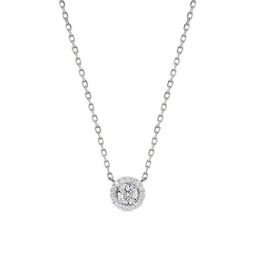 Embrace - Collier halo en or blanc 18K et diamants 58 Facettes GPD1021WG