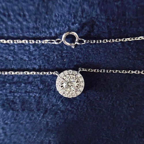 Collier Embrace - Collier halo en or blanc 18K et diamants 58 Facettes GPD1021WG