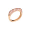 Bague 50 Bague pavée carrée en or rose 14k et saphirs roses 58 Facettes G13034