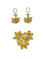Ensemble boucles d'oreilles et pendentif-broche en or jaune, or blanc et diamants 58 Facettes PA1522