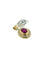 Pendentif en or jaune 18 carats avec rubis de Birmanie et diamants 58 Facettes P1912