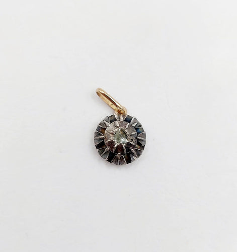 Pendentif victorien en or 18k, argent et diamant taille rose 58 Facettes A07484