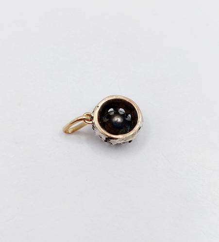 Pendentif victorien en or 18k, argent et diamant taille rose 58 Facettes A07484