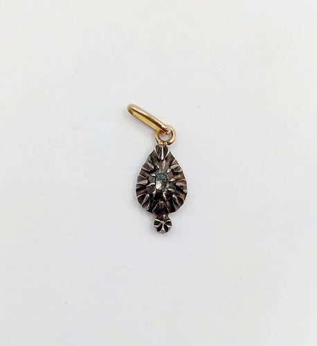 Pendentif victorien en or 18k, argent et diamant taille rose 58 Facettes A07485