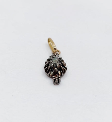 Pendentif victorien en or 18k, argent et diamant taille rose 58 Facettes A07485