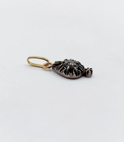 Pendentif victorien en or 18k, argent et diamant taille rose 58 Facettes A07485