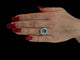 55 Bague Halo en or blanc avec émeraude et diamants 58 Facettes A2084