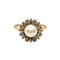 53 Bague en or jaune avec perle et diamants 58 Facettes 739