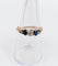 54.5 Bague antique en or rose 14K, diamant taille ancienne et saphirs 58 Facettes A07419