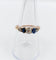 54.5 Bague antique en or rose 14K, diamant taille ancienne et saphirs 58 Facettes A07419