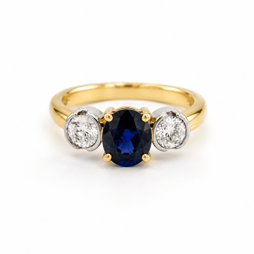 54 Bague en or jaune et blanc, saphir et diamants 58 Facettes 1.0001518/5