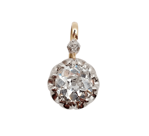 Pendentif antique en or rose 18k, platine et diamant 58 Facettes A07277