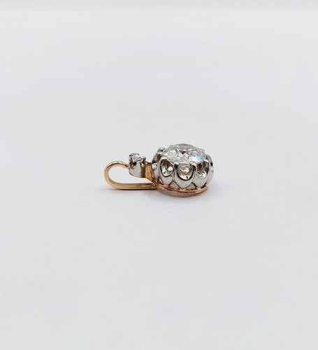 Pendentif antique en or rose 18k, platine et diamant 58 Facettes A07277