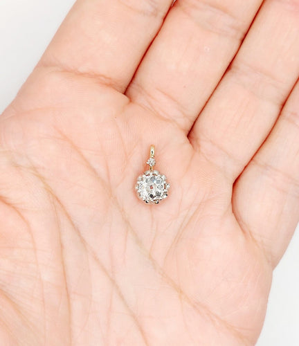 Pendentif antique en or rose 18k, platine et diamant 58 Facettes A07277