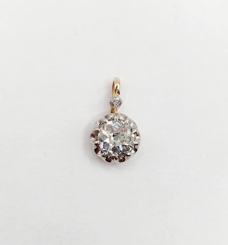Pendentif antique en or rose 18k, platine et diamant 58 Facettes A07277
